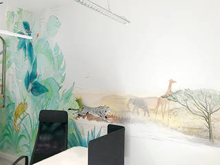 Biuro Podróży, Pracownia Projektowa Hanna Kłyk Pracownia Projektowa Hanna Kłyk Tropical style living room