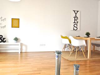 Musterwohnung in schwarz-gelb, Karin Armbrust - Home Staging Karin Armbrust - Home Staging Scandinavian style dining room