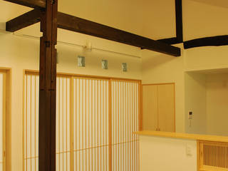 牧の家, 西川真悟建築設計 西川真悟建築設計 客廳 木頭 Wood effect