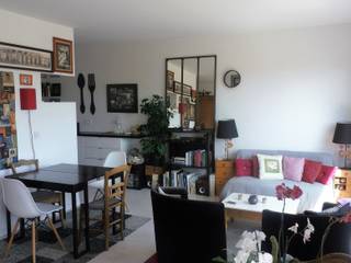 Un appartement gipsy/industriel en région parisienne, espaces & déco espaces & déco Industrial style living room