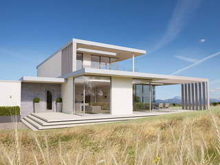 A Linear design on an elevated site with views of the Mourne Mountains, Co. Down, Des Ewing Residential Architects Des Ewing Residential Architects Будинки