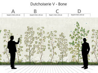 Hand-painted wallpaper - Dutchoiserie V, Snijder&CO Snijder&CO 클래식스타일 다이닝 룸 화이트