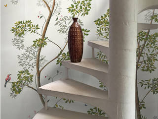 Hand-painted wallpaper - Dutchoiserie V, Snijder&CO Snijder&CO Pasillos, vestíbulos y escaleras de estilo clásico