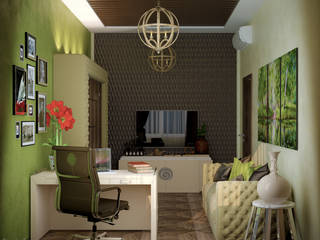 Дизайн кабинета в стиле фьюжн, Студия интерьерного дизайна happy.design Студия интерьерного дизайна happy.design Eclectic style study/office