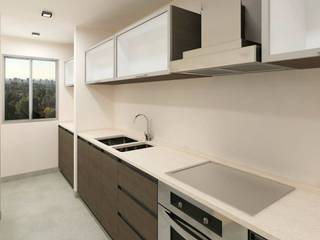 Proyecto 3D Cocina, NB INTERIORES NB INTERIORES Modern kitchen Engineered Wood Wood effect