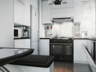 Salon/cuisine , ElenKova architecture ElenKova architecture Modern kitchen