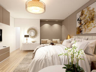 Suite comme a l’hôtel Paris 75016, ElenKova architecture ElenKova architecture Modern style bedroom