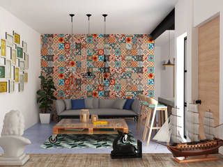 TR estudio, Hipercubo Arquitectura Hipercubo Arquitectura Colonial style living room Concrete