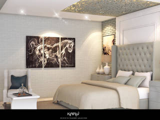 BEDROOM DESIGN KARU AN ARTIST Modern style bedroom Picture frame,Property,Furniture,Wood,Comfort,Interior design,Floor,Flooring,Living room,Grey