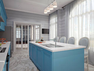 Дизайн интерьера деревянного дома для души, GM-interior GM-interior Nhà bếp phong cách kinh điển