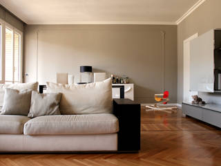 Via Magenta, Onice Architetti Onice Architetti Modern living room Wood Wood effect