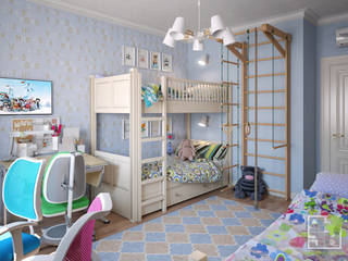 Детская комната для троих детей, Елена Марченко (Киев) Елена Марченко (Киев) Dormitorios infantiles