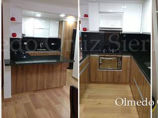 Cocina Integral en Contraste de Colores, Cocinas Integrales Olmedo Ortiz Sierra Cocinas Integrales Olmedo Ortiz Sierra Cozinhas modernas