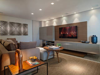 Apartamento Ed. Piacenza, LEDS Arquitetura LEDS Arquitetura Moderner Multimedia-Raum