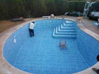 Renovación de piscina con sistema de lámina armada de PVC, Diaz Pools Diaz Pools