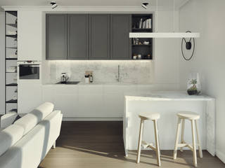 Warszawa | 80m, Mohav Design Mohav Design Minimalist kitchen Marble