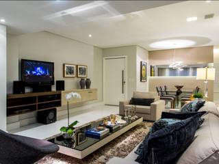 Decoração de Apartamento - Cidade Jardim - Salvador-Ba, Roberta Rennó Arquitetura Roberta Rennó Arquitetura 现代客厅設計點子、靈感 & 圖片