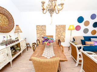 Um apartamento com um toque descontraído de campo em plena cidade., alma portuguesa alma portuguesa Country style dining room