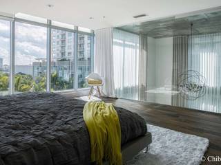 Mila Design | Penthouse 7 at 4 Midtown | Miami, FL, Chibi Moku Architectural Films Chibi Moku Architectural Films Modern style bedroom Concrete White