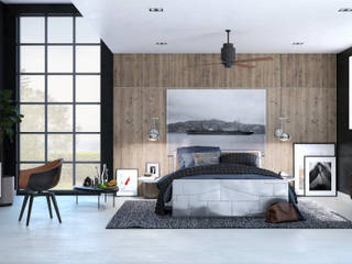 Bedroom an wood - Aviator, Santoro Design Render Santoro Design Render Modern style bedroom Wood Wood effect