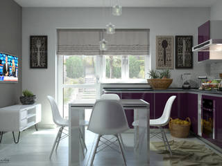 Interior design e progettazione spazi cucina e zona soggiorno, Capo d’Orlando (ME)., Santoro Design Render Santoro Design Render Cocinas modernas: Ideas, imágenes y decoración