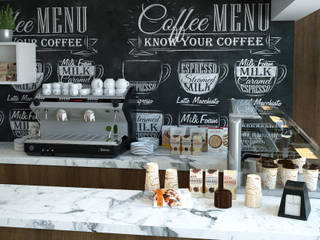 Progettazione e render Caffetteria del Borgo – Roma, Santoro Design Render Santoro Design Render Espacios comerciales