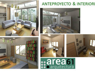 Anteproyecto vivienda unifamiliar, Area61 Arquitectura Area61 Arquitectura ห้องนั่งเล่น