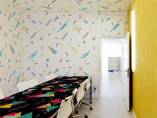 Memphis style Pixers Phòng học/văn phòng phong cách hiện đại Multicolored wall mural,wallpaper,wall decal