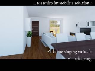 UN IMMOBILE DUE SOLUZIONI: HOME STAGING & RELOOKING, ATMOSPHERE STAGING ATMOSPHERE STAGING ห้องนั่งเล่น