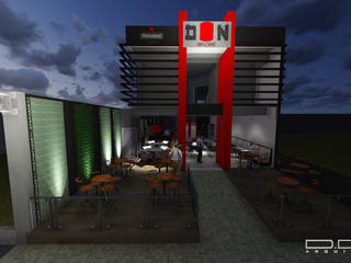 Projeto D.O.N., Estúdio 12b Estúdio 12b Commercial spaces Concrete Red