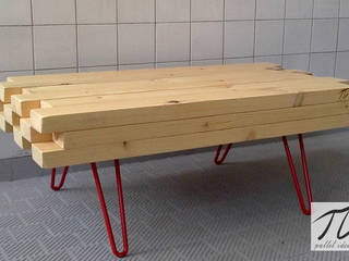 Stolik kawowy z belek, Palletideas Palletideas Salas de estilo industrial Madera Acabado en madera