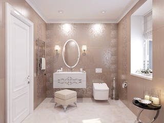 Ванная комната "Glamour", Студия дизайна Дарьи Одарюк Студия дизайна Дарьи Одарюк Baños de estilo clásico