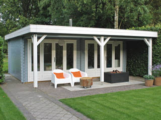 Contemporary summerhouse, Garden Affairs Ltd Garden Affairs Ltd مكتب عمل أو دراسة خشب Wood effect