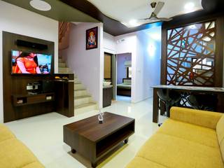 3 BHK Duplex, ZEAL Arch Designs ZEAL Arch Designs Moderne Wohnzimmer