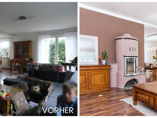 Tagesstaging | EFH | Germaringen, VISUAL BUHO Homestaging & Redesign VISUAL BUHO Homestaging & Redesign Wiejski salon