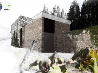 DAVINUM_cantina, msplus architettura msplus architettura Modern Home Wine Cellar Stone