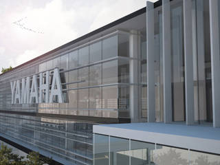 AMPLIACIÓN SUCURSAL YAMAHA INSURGENTES, Arquitectos M253 Arquitectos M253 مكتب عمل أو دراسة