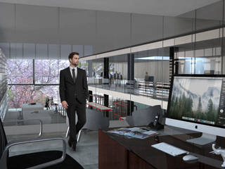 AMPLIACIÓN SUCURSAL YAMAHA INSURGENTES, Arquitectos M253 Arquitectos M253 مكتب عمل أو دراسة