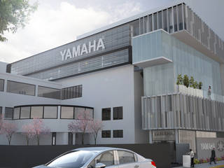 AMPLIACIÓN SUCURSAL YAMAHA INSURGENTES, Arquitectos M253 Arquitectos M253 モダンデザインの 書斎