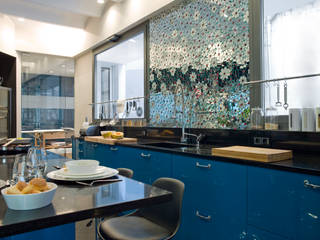 COCINA AZUL CON CARÁCTER PROFESIONAL, DEULONDER arquitectura domestica DEULONDER arquitectura domestica Modern Kitchen Blue