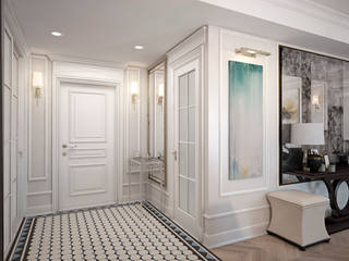 Квартира в ЖК "Skandi Klubb", Архитектура Интерьера Архитектура Интерьера Classic style corridor, hallway and stairs