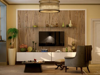 Дизайн кухни - гостиной в стиле фьюжн в ЖК "Каскад", Студия интерьерного дизайна happy.design Студия интерьерного дизайна happy.design Country style living room