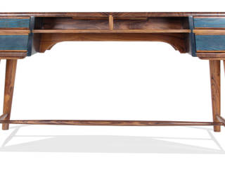 Aizvara: A solid wood executive desk, Alankaram Alankaram Modern Çalışma Odası Masif Ahşap Rengarenk