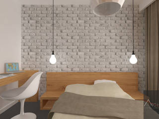 Sypialnia w stylu skandynawskim, Architega Sp. z o.o. Architega Sp. z o.o. Scandinavian style bedroom Bricks
