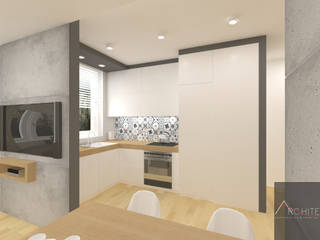 Kuchnia w stylu skandynawskim, Architega Sp. z o.o. Architega Sp. z o.o. Kitchen Wood-Plastic Composite