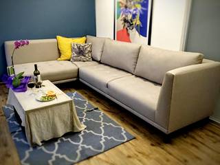 Fabricación personalizada de Sala en L, Estilo en muebles Estilo en muebles Ruang Keluarga Modern Grey