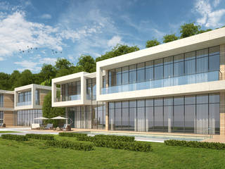 Коттеджный городок, ARCHLINE ARCHITECTURE & DESIGN ARCHLINE ARCHITECTURE & DESIGN Nhà phong cách tối giản