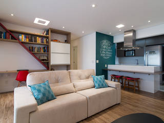 Apartamento do Jovem Casal - Ipiranga, São Paulo, Moussi Arquitetura Moussi Arquitetura ห้องนั่งเล่น