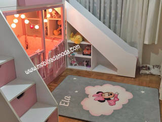 Ela'nın Odası, Kaydıraklı Ev Ranza Altı Montessori Yataklı, MOBİLYADA MODA MOBİLYADA MODA Modern nursery/kids room Wood Wood effect