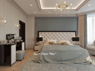 Элегантная спальня в светлых тонах, Дизайн Студия "Образ" Дизайн Студия 'Образ' Спальня